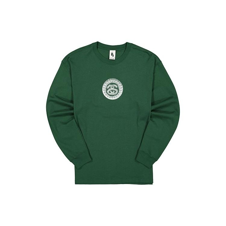 Nike x Stussy Crossover Logo Round Neck Pullover Sweatshirt Green Men s DD3344-341 M