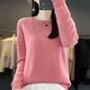 Women's Round Neck Sweater, Qinghe Cashmere, 30% Cashmere 70% Wool, Hollow Winter Knitted Pullover Autumn Sweater Cashmere Sweater