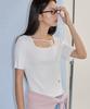 CITYBREEZE Ribbed Square Neck Sleeve Knit_White