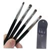 Eye Makeup Brush Set, 4 Pcs Professional Blending Eyeshadow Makeup Brushes for Concealer Eyebrows Eyeliner, Soft Hairs & Wood Handle