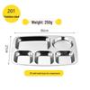 Stainless Steel Round 5-Compartment Cafeteria Tray