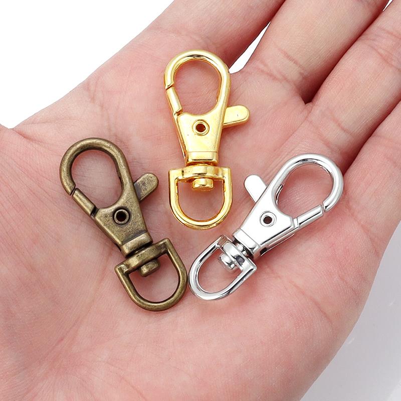 10pcs/bag Retro Alloy Keychain Lobster Clasp Hooks Swivel Split Key Ring For Dog Chain Bag Key Pendant Connector Accessories