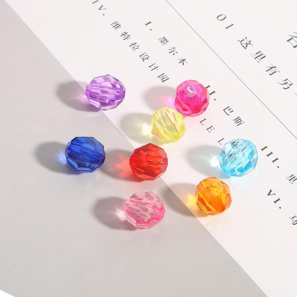 30–200 Stück facettierte Acrylperlen, bunt, transparent, lose Abstandsperlen für die Schmuckherstellung, DIY-Zubehör