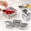 Food Grade Stainless Food Storage Containers with Rectangular Bento Lunch Box for Picnic, Meal Prep and Fridge Organization