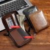 Retro Herren Leder Geldbörse Luxus Herren Tasche Männlich 3 Faltig Reißverschluss Geldklammer Kartenhalter mit Münzfach Rfid Geldbörsen Geschenke für Männer Geldbeutel