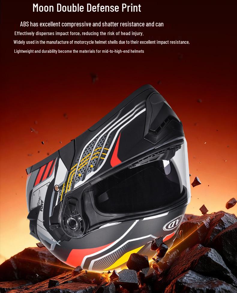 AD Winter 3C Certified Flip-Up Full Face Electric Motorcycle Helmet for Men & Women - All-Season Safety Gear