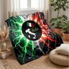 Italy Football Printed Flannel Blanket Skin Friendly Warm Decorative Throw for Indoor Couch Bed Daily Use