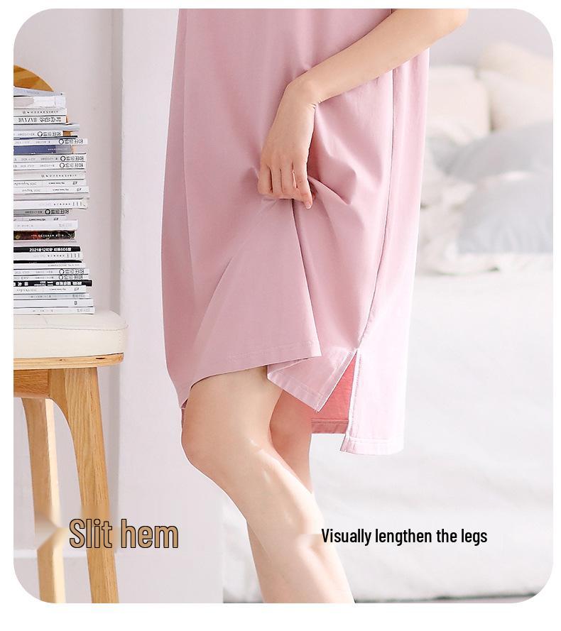 Summer Nightgown with Chest Pad - Plus Size, Lightweight, Cool Vest Style Loose Dress for Women