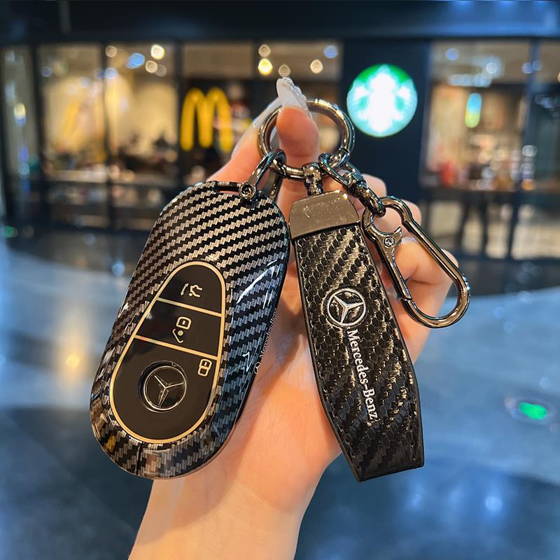 Carbon Fiber Car Key Case Cover Shell for Mercedes Benz A B C E Class GLS GLA GLK GLC CLS CLA AMG W204 W205 W212 W463 W176 ZS4