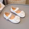 Girls' Black Leather Princess Shoes - Soft, Non-Slip Sole, Versatile for Spring/Autumn