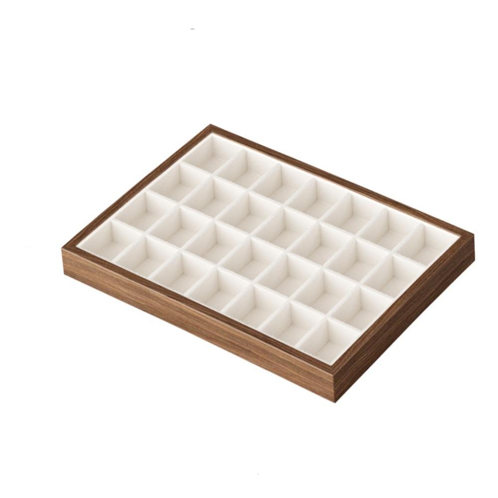 Velvet Ring Earring Holder Exquisite Jewelry Display Tray Multipurpose Wood Rings Tray  Desk