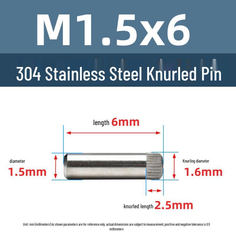 Yigou 304 Stainless Steel Knurled Pin: M1.5, M2, M3, Connecting Rod Pin Shaft, Locating Pin.