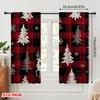 2 szt., druk płaski 2D Tkanina zasłonowa Christmas1 100% Poliester (bez pręta) Dekoracje Wewnątrz Ldealne do Salonu i Sypialni