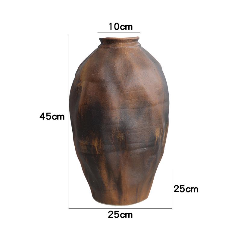 Retro Wabi-Sabi Zen Pottery Vase for Home and Hotel Decor
