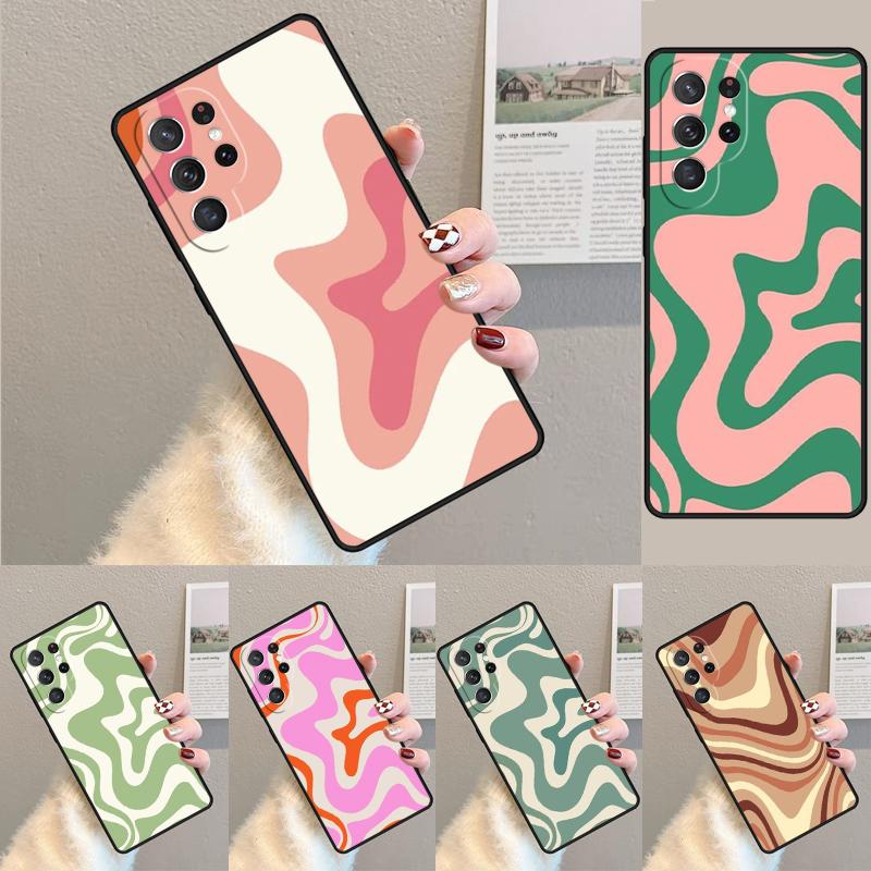 Liquid Swirl Abstract Beige Sage Green soft Phone Case For Samsung Galaxy note 10 pro S26 S25 S24 S23 S22 S21 Plus Ultra Cover