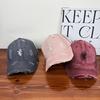 New ripped hard top letter baseball cap children wide brim big head circumference show face small versatile sun protection couple cap