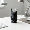 Desktop Stationery Organizer 3D Printed Owl Pen Holder, Creative Desk for Office Stationery, Holder Retro Relief Animal Storage Container Pencils