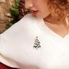 Christmas Classic Enamel Tree Brooches for Women Rhinestone Plant Pins Event Party New Year Gifts Jewelry Decoration Accessories
