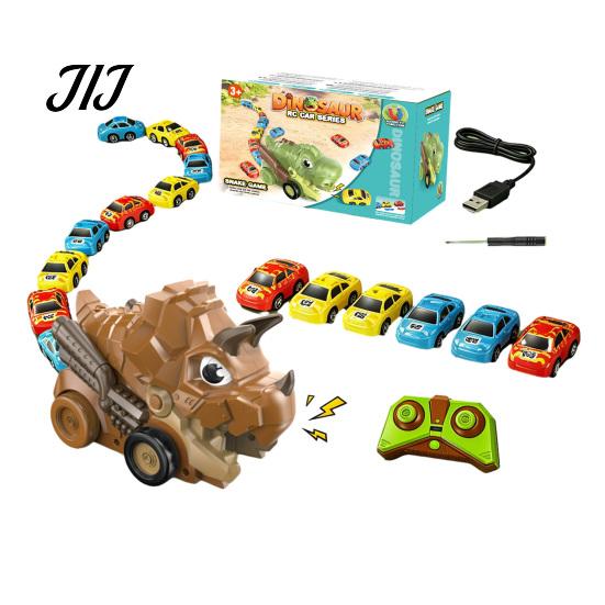 Magnetic Mini Car Toy RC Dinosaur Toy, Remote Control Swallowing Dino Snake Game 2 Players Competitive Electric Vehicle for Kids Educational Toys