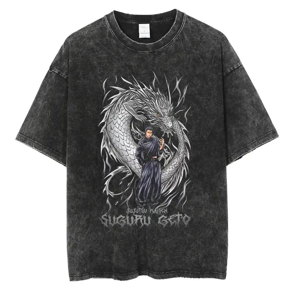 Jujutsu Kaisen 2026 New Hot Geto Suguru Dark Mastery Men's T-shirt Pure Cotton High-quality Leisure Sports Y2K Summer Figure