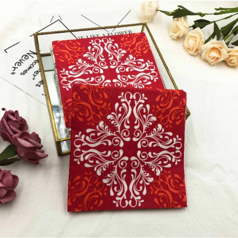 Einweg-Partyservietten, doppellagig, 20 Stück/Packung, frische Waldmuster