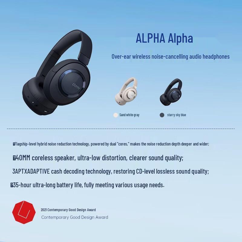 Cleer ALPHA Over-Ear Smart Noise-Cancelling Wireless Headphones
