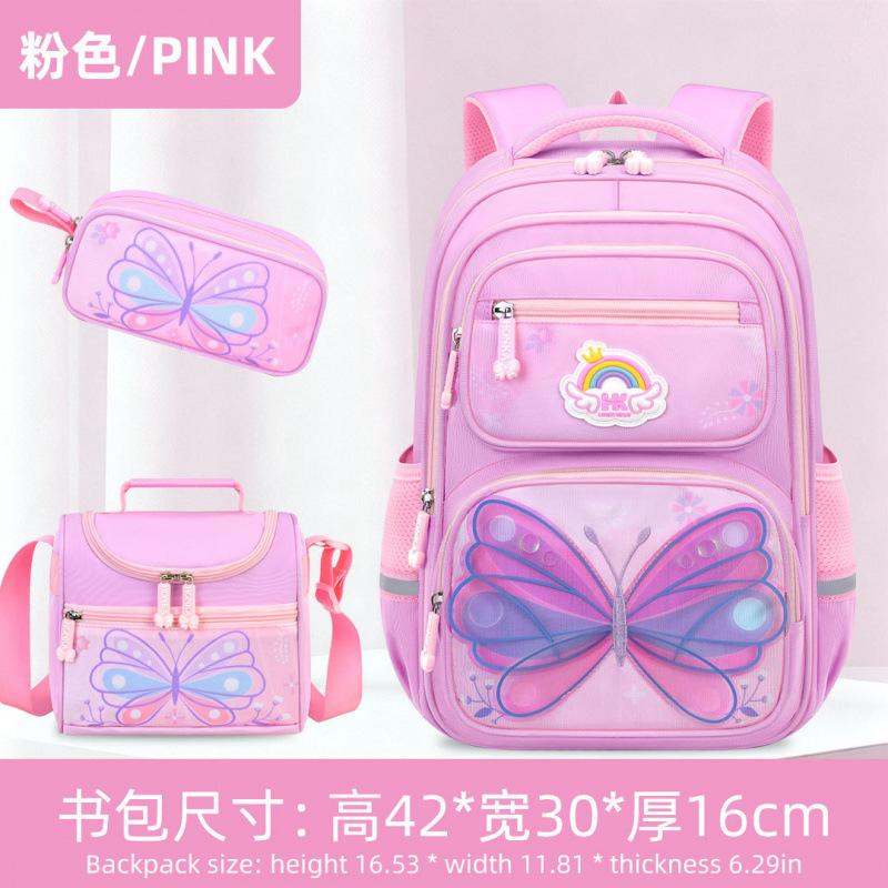 3 stuks/set Basisschool Rugzak voor Meisjes Vlinderafdrukken Boekentas Meisjes Rugzak met Lunchtas Etui Kinder Schooltas