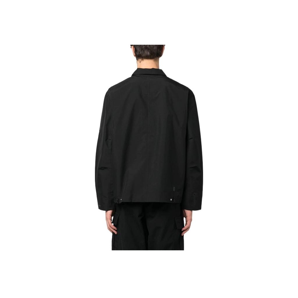 Nike Solid Color Logo Print Polo Long Sleeve Jacket Men jackets Black DQ4290-010