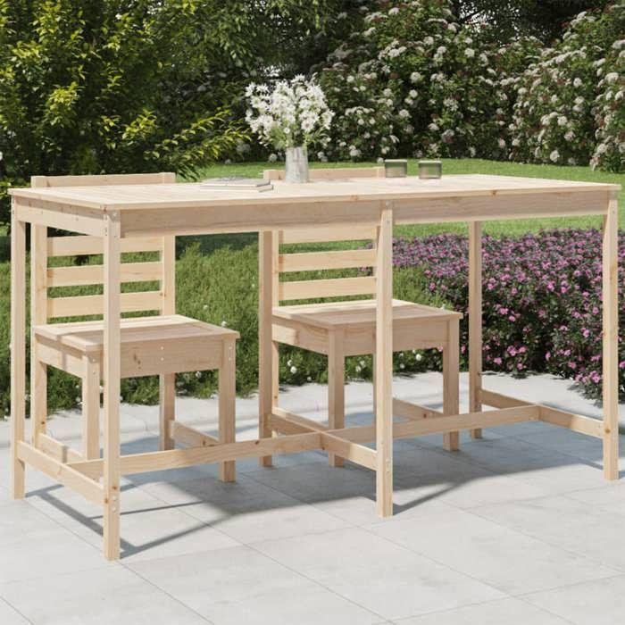 VidaXL Table de jardin 203,5x90x110 cm bois massif de pin 824102