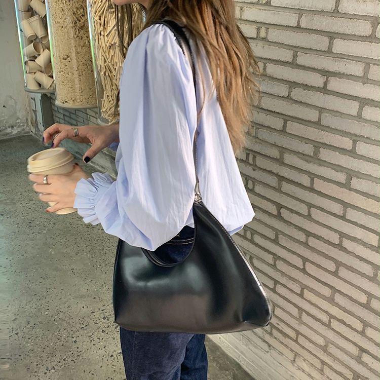 Women's French V-Neck Ruffled Puff Sleeve Shirt - Spring/Autumn Korean Chic