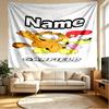 Custom Name Personalized Garfield Print Tapestry, Wall Art Decor, Bedroom, Dorm, Apartment, LivingRoom, Party Backdrop, Gift for Birthday