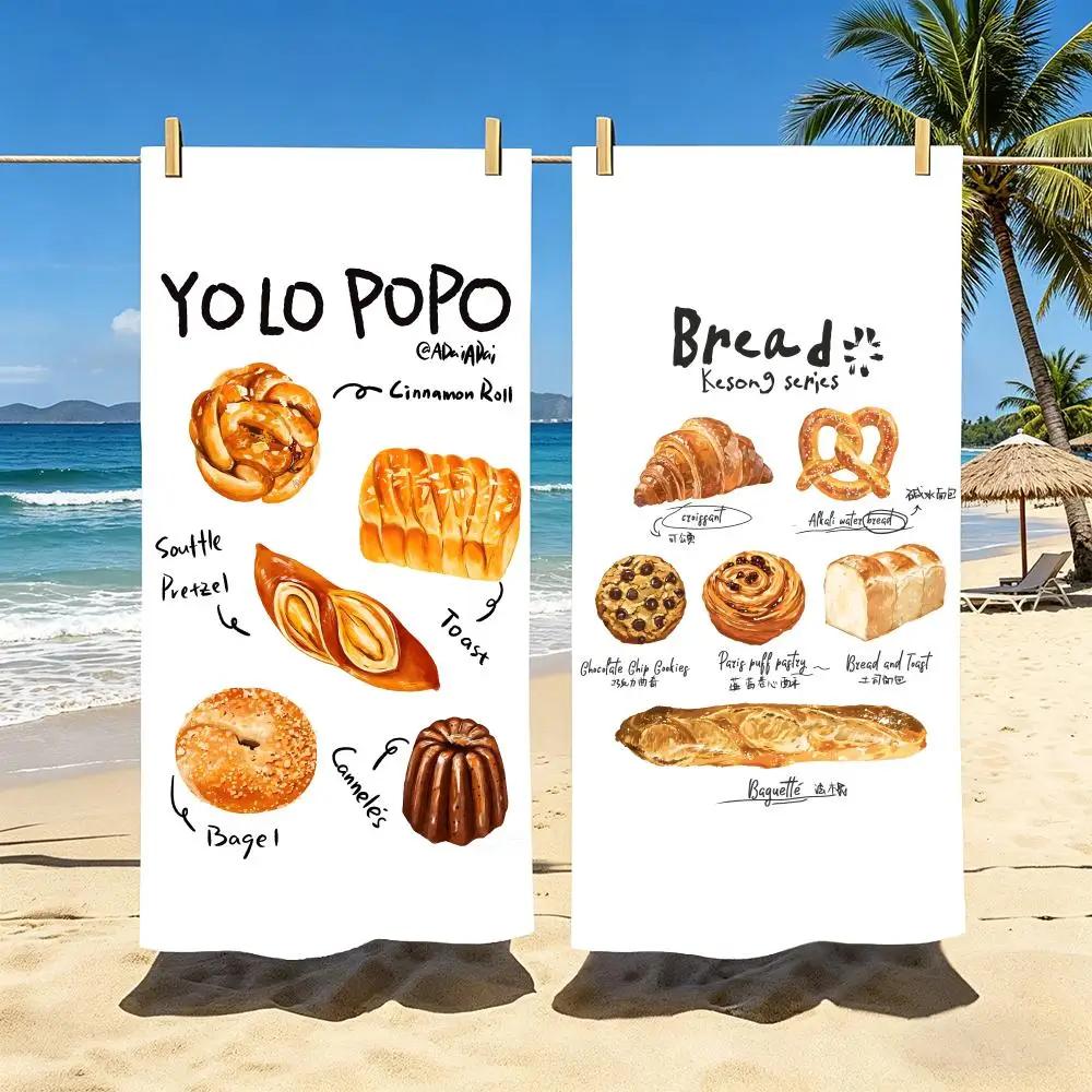 Art Bread Cute Towel Towel Soft Pool Gift For Travel Gym Shower Cool Camping Quick Dry Sports  Large Beach Towel