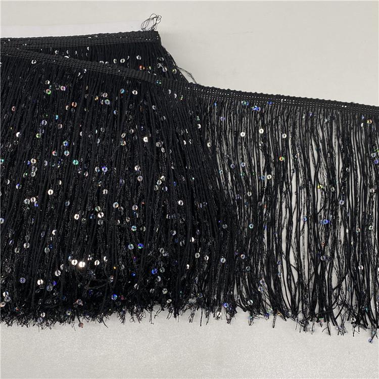 Sequin Encryption Thickened 20Cm Wide Nylon Row Beard Latin Dance Fringed Lace Dance Clothing Accessories