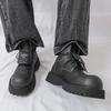 Plus Size Men's Thick Sole High Top Martin Boots - Autumn/Winter Motorcycle Style British Fashion