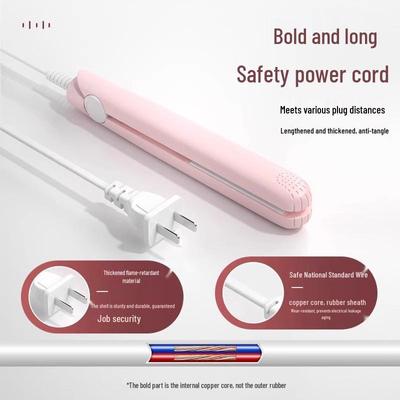 Dual-Use Mini Curl & Straighten Iron for Bangs with Portable Straightening Plate