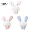 Stuffed Plaid Ear Bunny Ribbon Bow Rabbit Plush Pendant for Backpacks, Soft Plushie Bag Charm, Animal Keychain Decoration