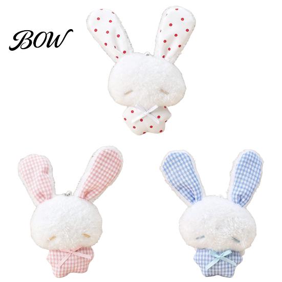 Stuffed Plaid Ear Bunny Ribbon Bow Rabbit Plush Pendant for Backpacks, Soft Plushie Bag Charm, Animal Keychain Decoration