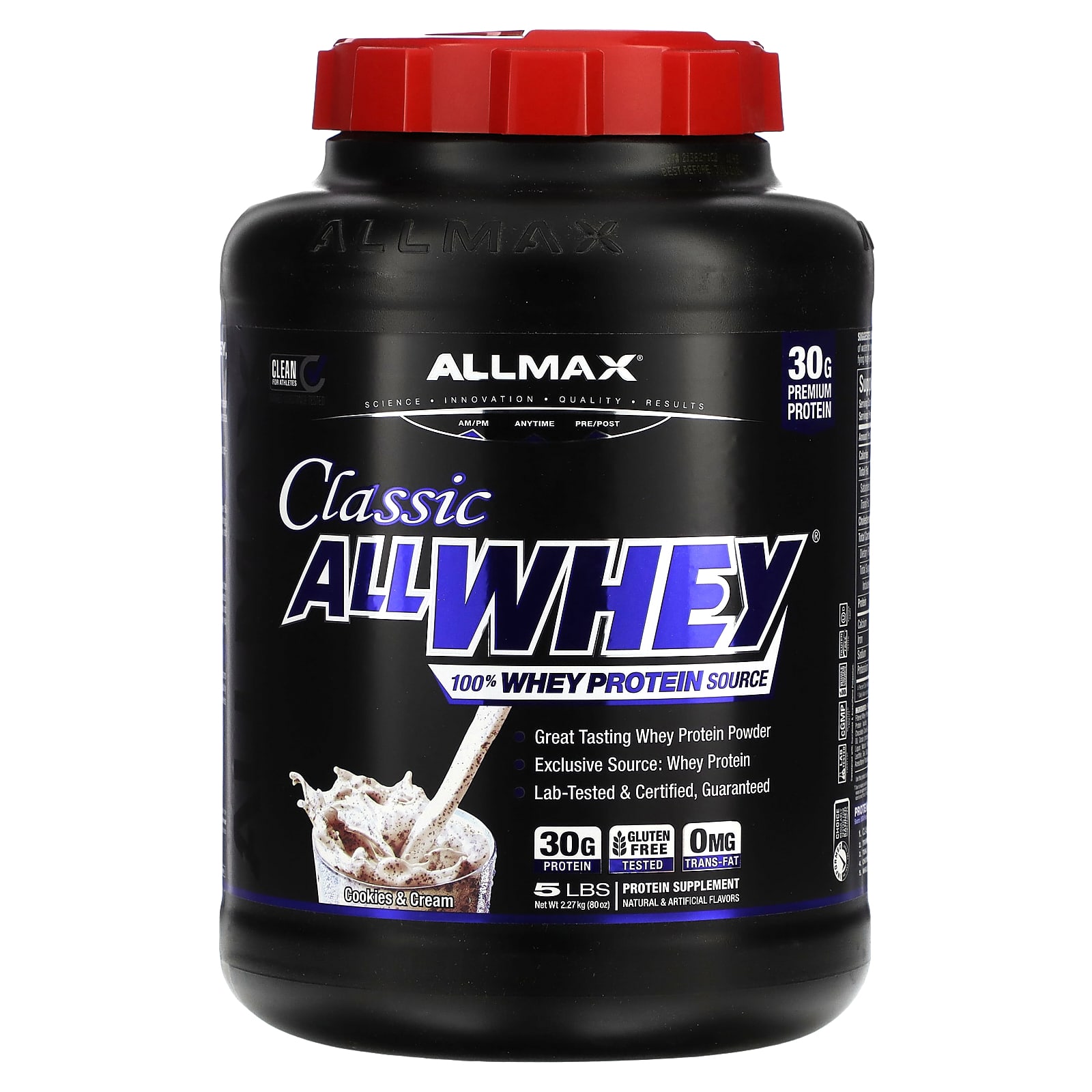 

ALLMAX, AllWhey Classic, 100% Whey Protein, Cookies & Cream, 5 lbs. (2.27 kg)