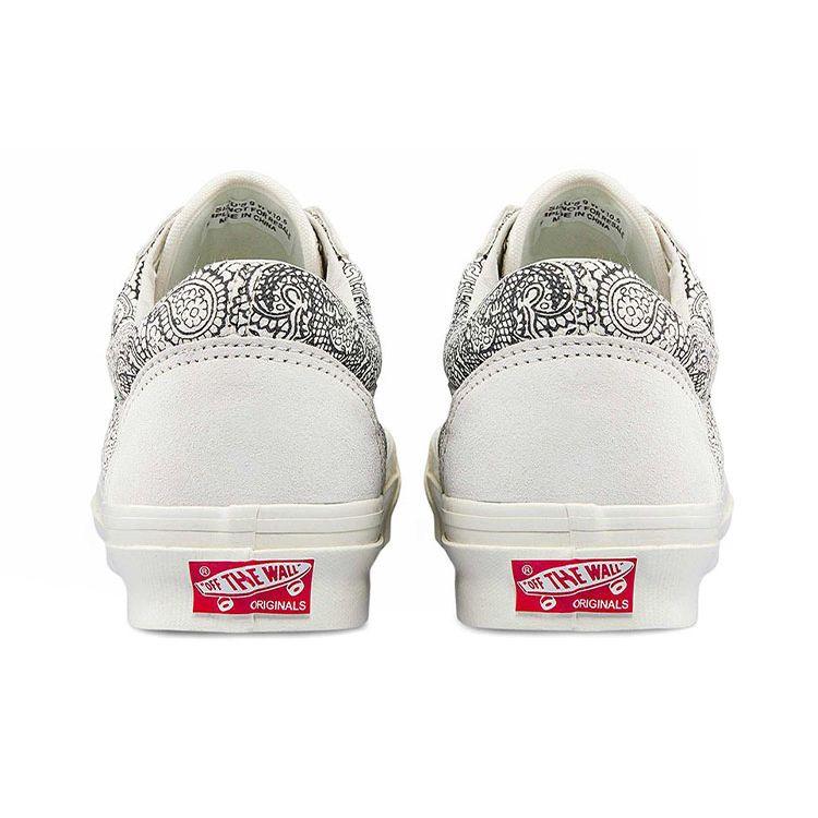 Vans Scarpe da Skate Unisex Low Top Old Skool Og LX Bianco Nero Paisley Casual VN0A4P3XB55
