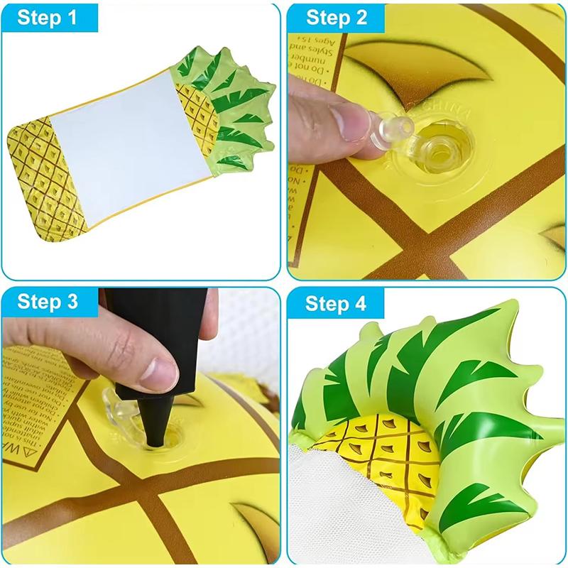 Foldable Fruit Print Floating Water Hammock Lounger Inflatable Pool Float Bed Chair for Summer Home Swimming Pool Lake Beach