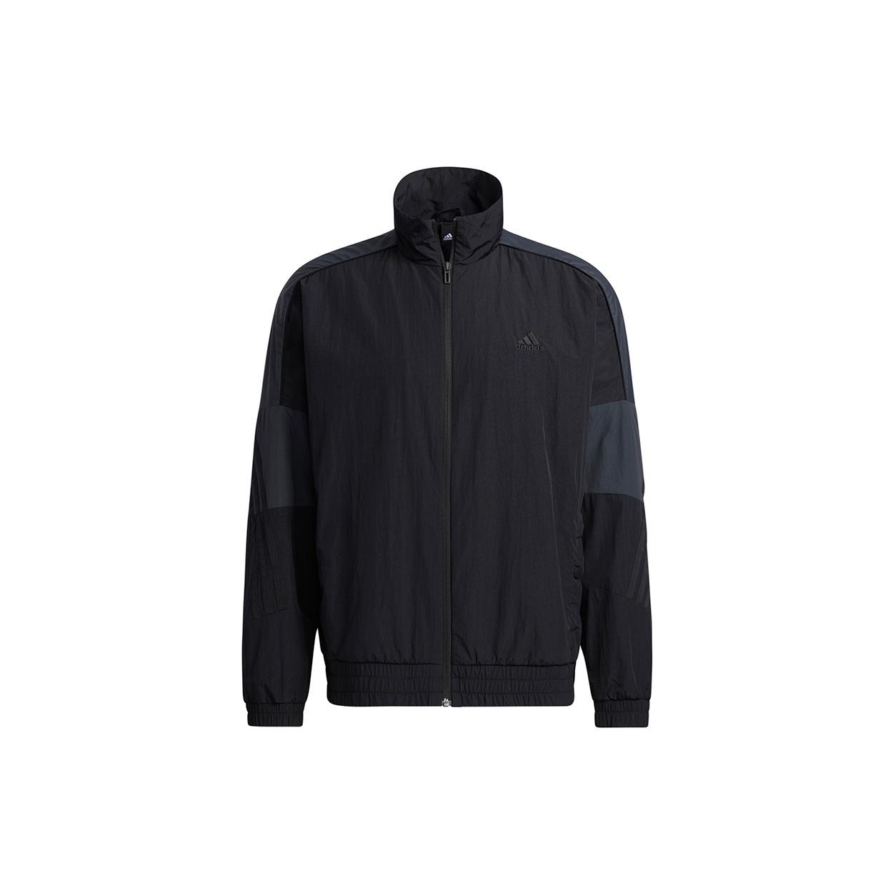 adidas M Si Wov Jkt Logo Alphabet Stand Collar Jacket Black Men s GT6358 XL