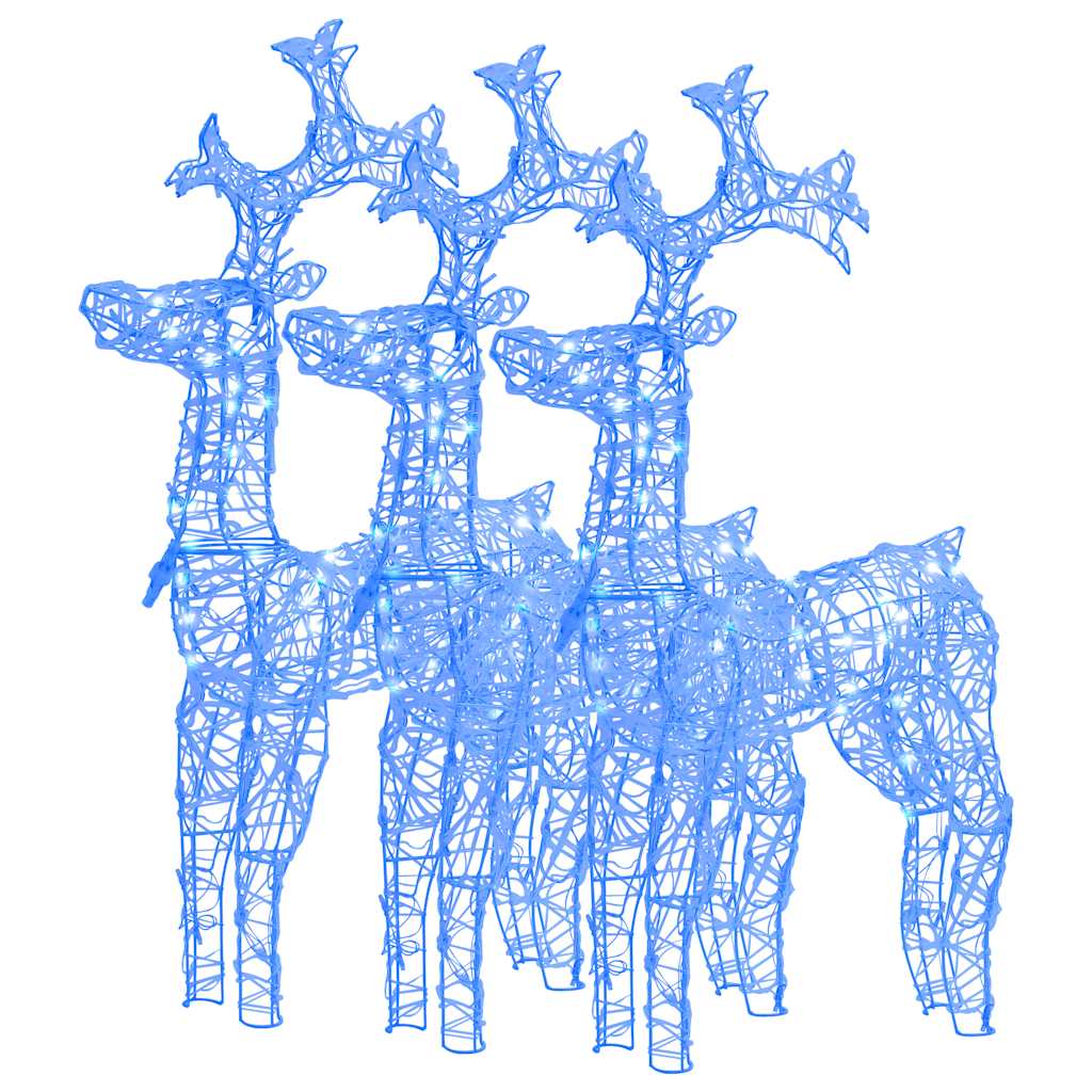 Reindeer Christmas Decoration 3 Pcs 60x16x100 cm Acrylic