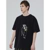 Black T Shirt with Raccoon In Suit Holding Cup and Gun Print for Casual Wear