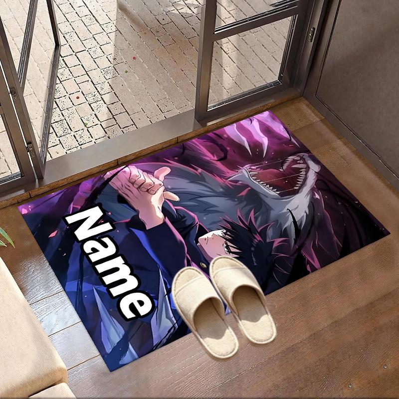 Custom Name Personalized Jujutsu Kaisen Print Carpet, Versatile Home Decor Rug, for Playroom, Apartment, Balcony, Entryway, Hallway Gift