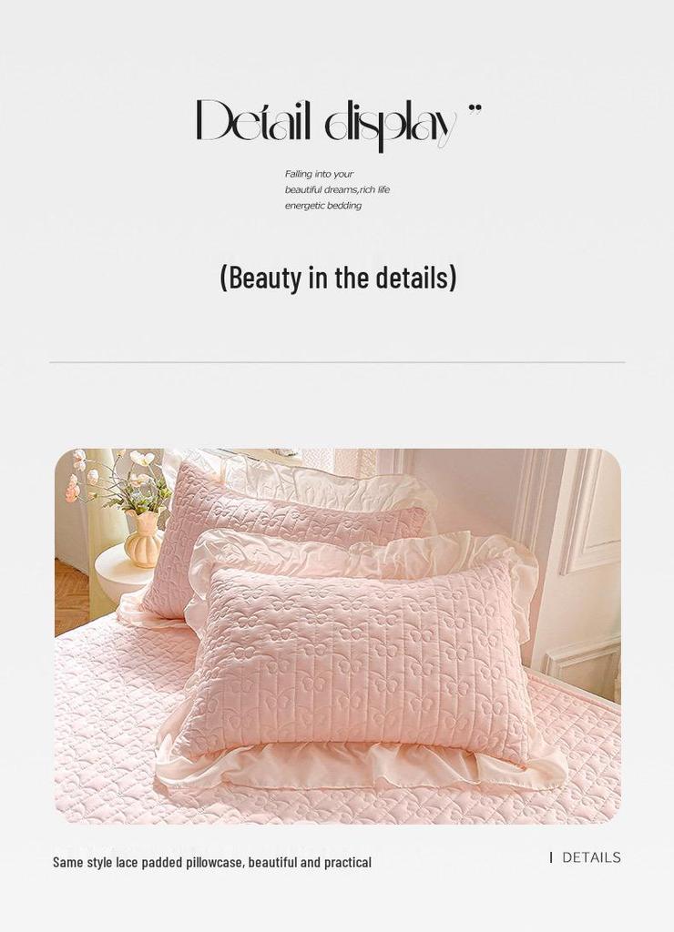 Elegant Princess Lace Bed Skirt Quilt - Thickened INS Style, Fairy Design with Double Lace Edging