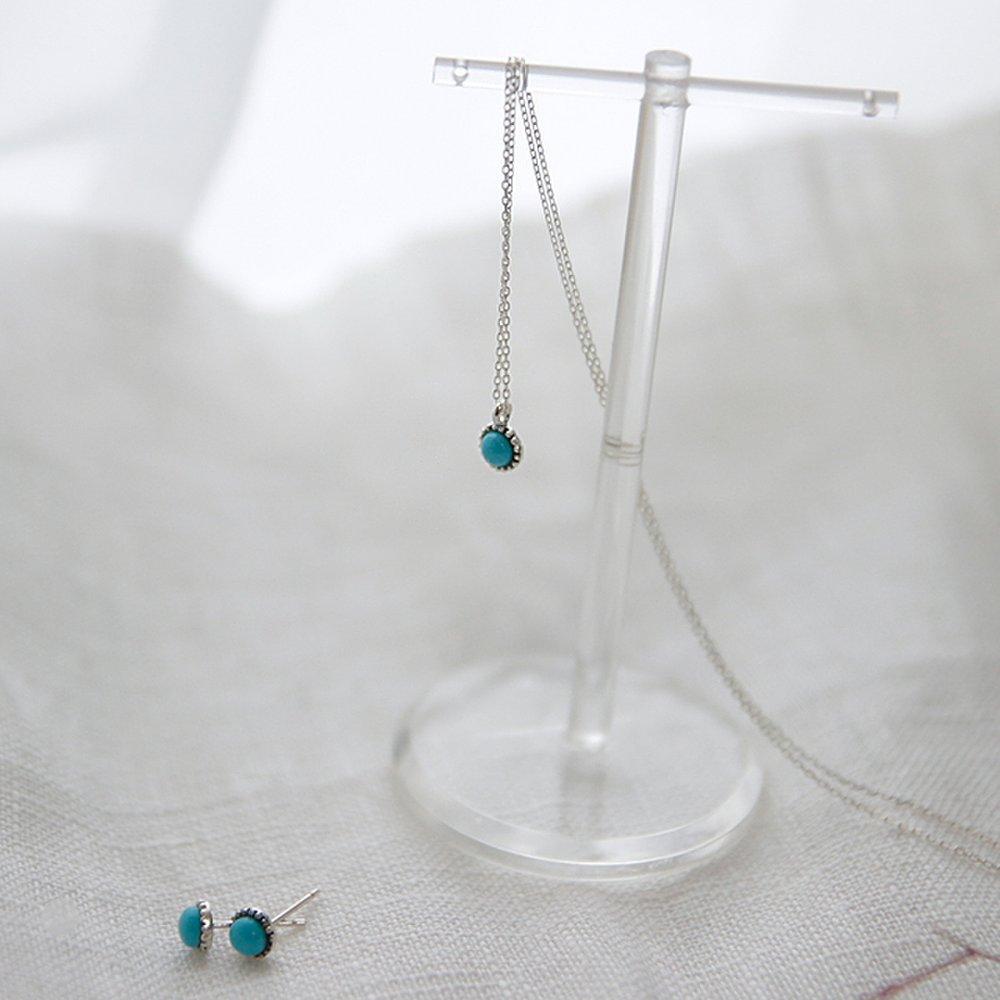 J.Lauren N0842 December Birthstone Turquoise Silver Necklace