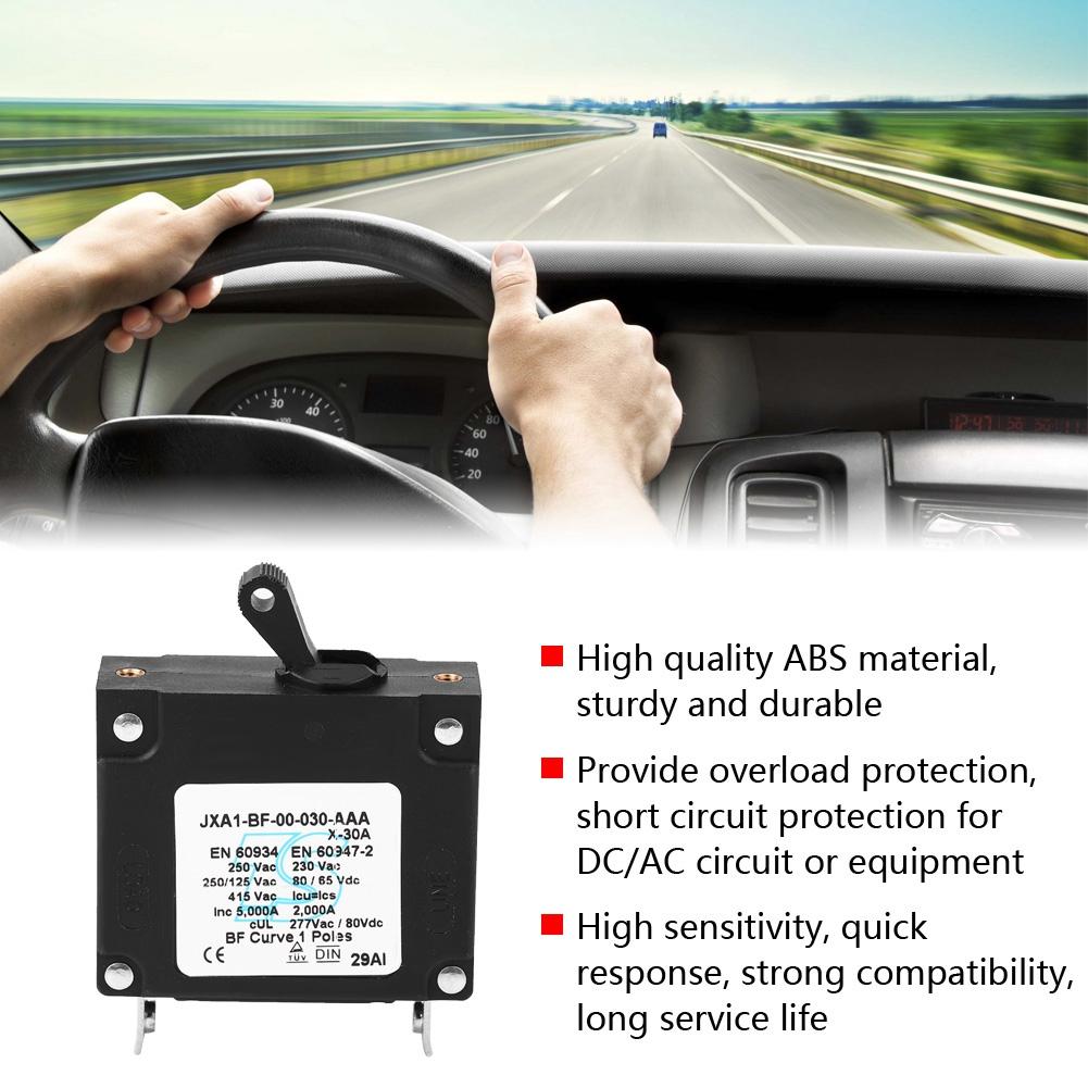 Durable DC AC Manual ON OFF Toggle Reset Switch Safety Circuit Breaker 30A