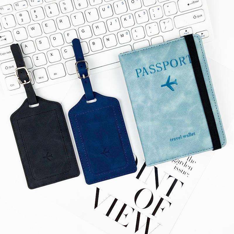 Multi-Color Luggage Tag & Anti-Magnetic Passport Holder Set