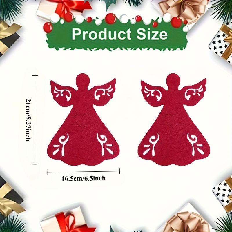 Christmas Knife and Fork Placemats, Angel-shaped Knife and Fork Storage Stand Mats Set, Knife and Fork Pockets, for Christmas