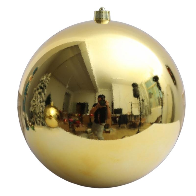 Large Gloss Golden Christmas Ball Ornament Shatterproof Plastic Decorative Baubles For Christmas Tree Wreath Home Decoration